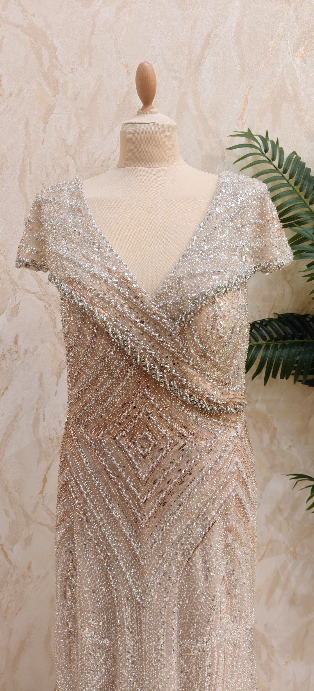 Gilded Aurora BeigeBeaded Gown| Inaayat by Divya Taimni