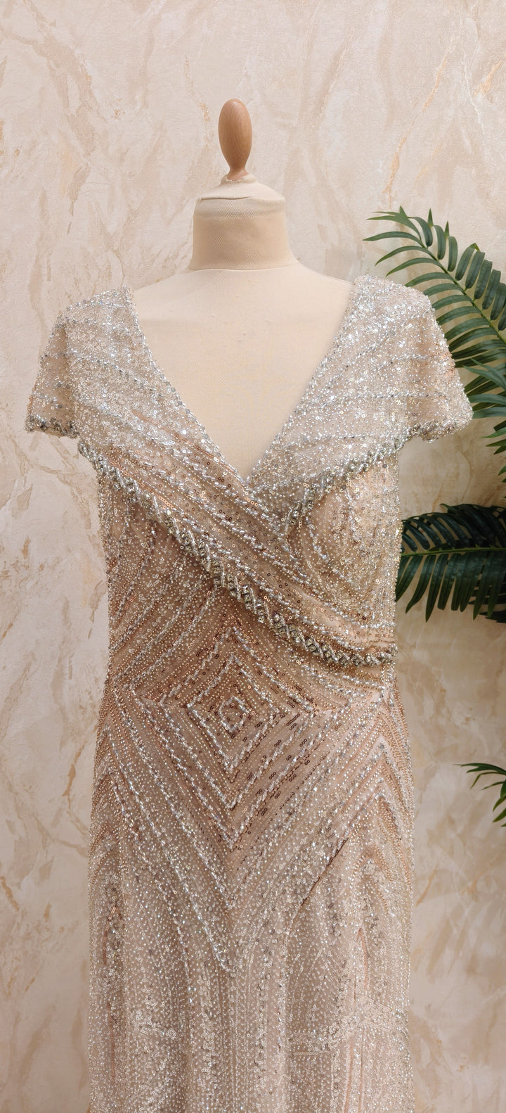 Gilded Aurora BeigeBeaded Gown| Inaayat by Divya Taimni