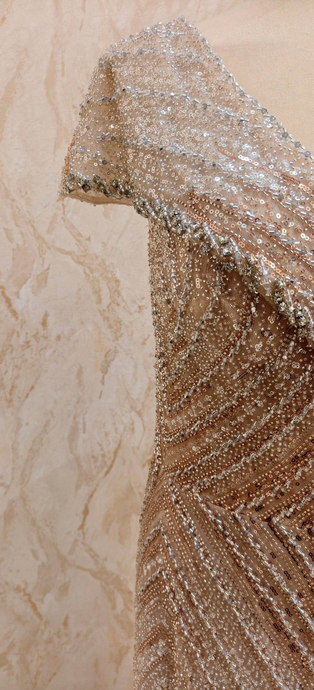 Gilded Aurora BeigeBeaded Gown| Inaayat by Divya Taimni