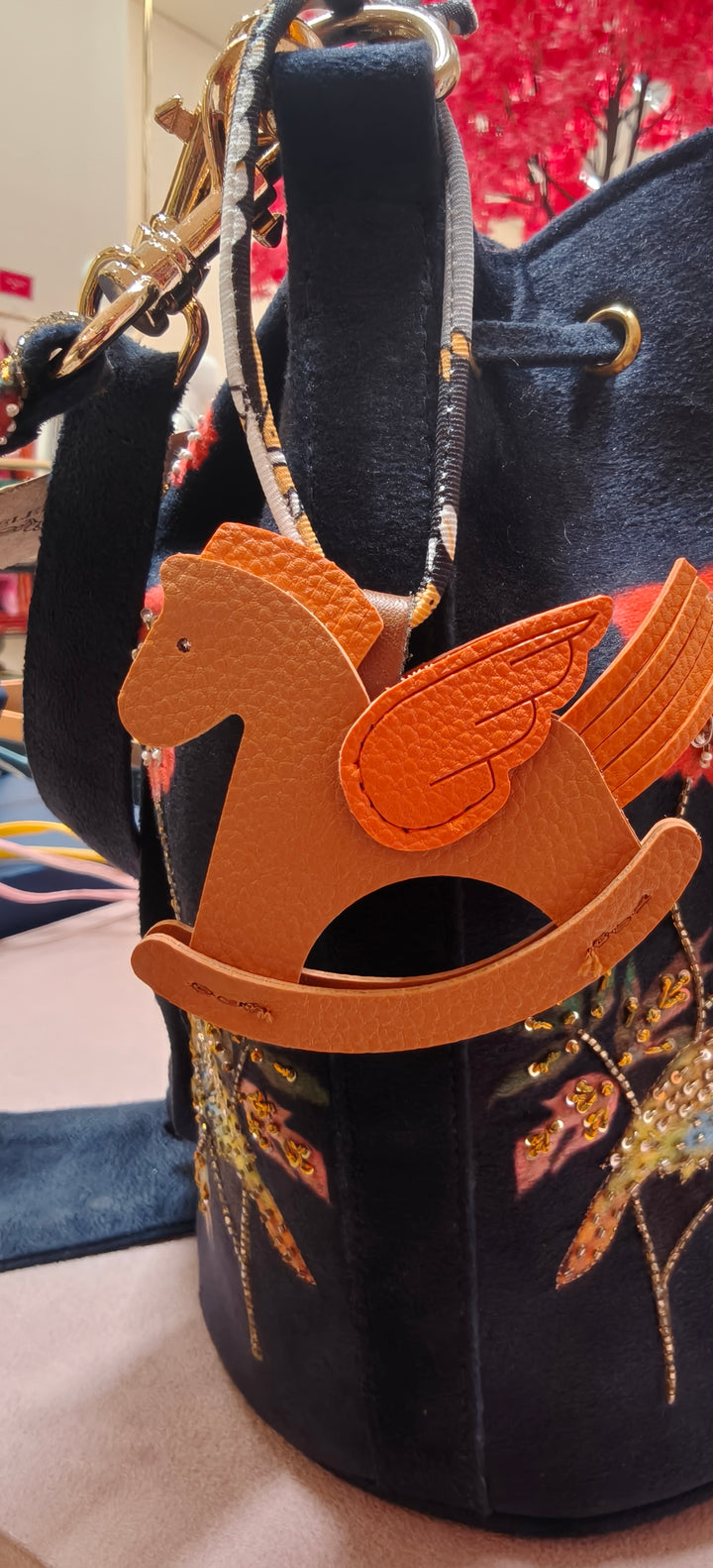 Red Rocking Horse Bag Charm | House of Inaayat