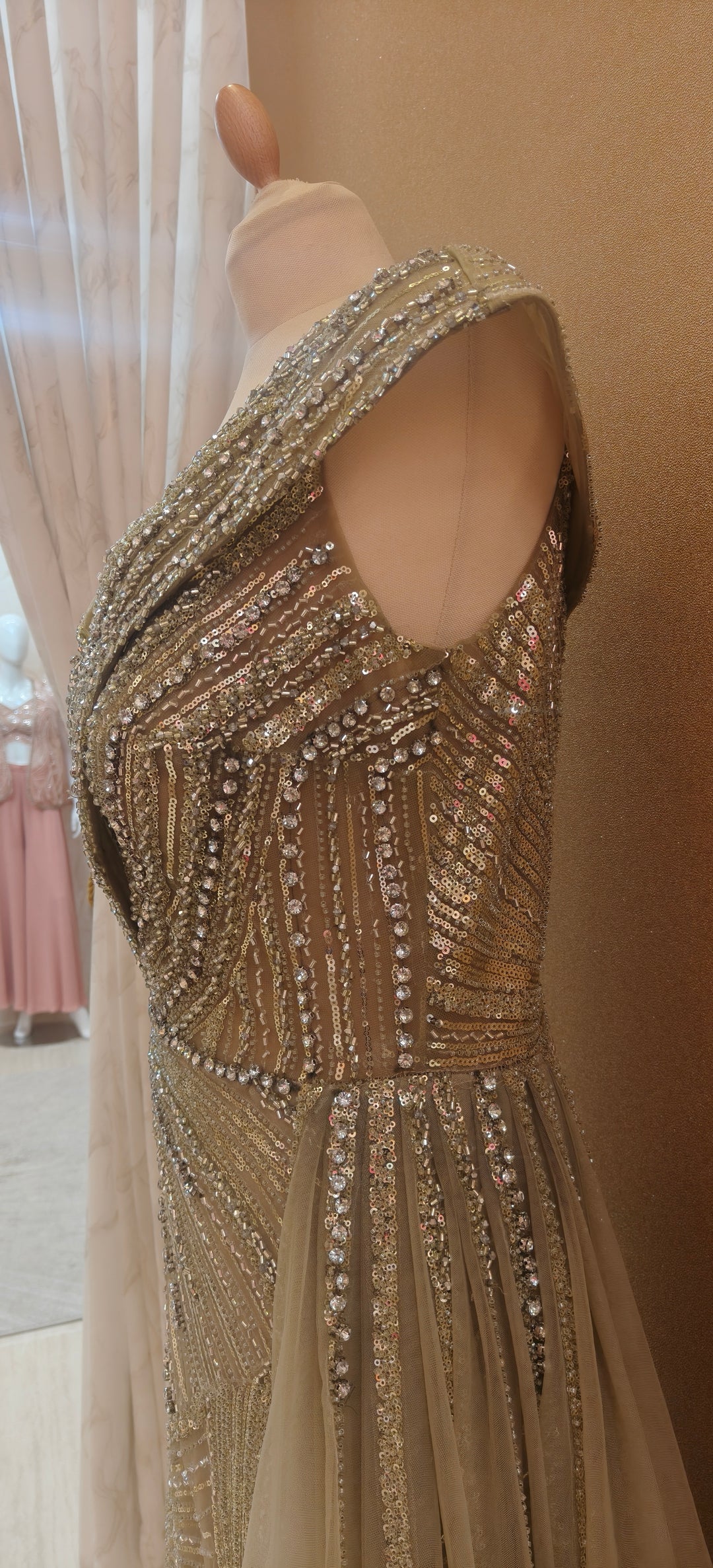 Sage Radiance Embellished Couture Gown| Inaayat by Divya Taimni