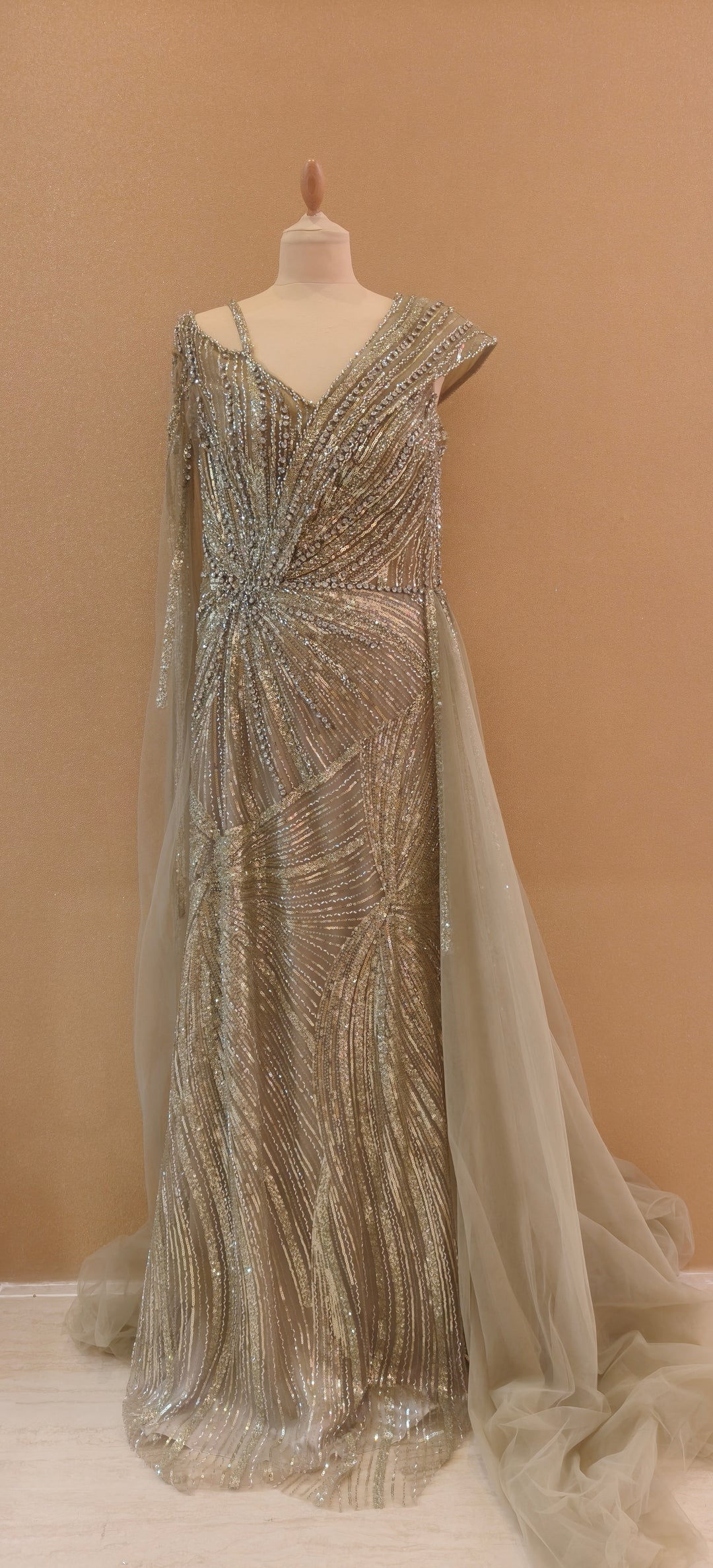 Sage Radiance Embellished Couture Gown| Inaayat by Divya Taimni