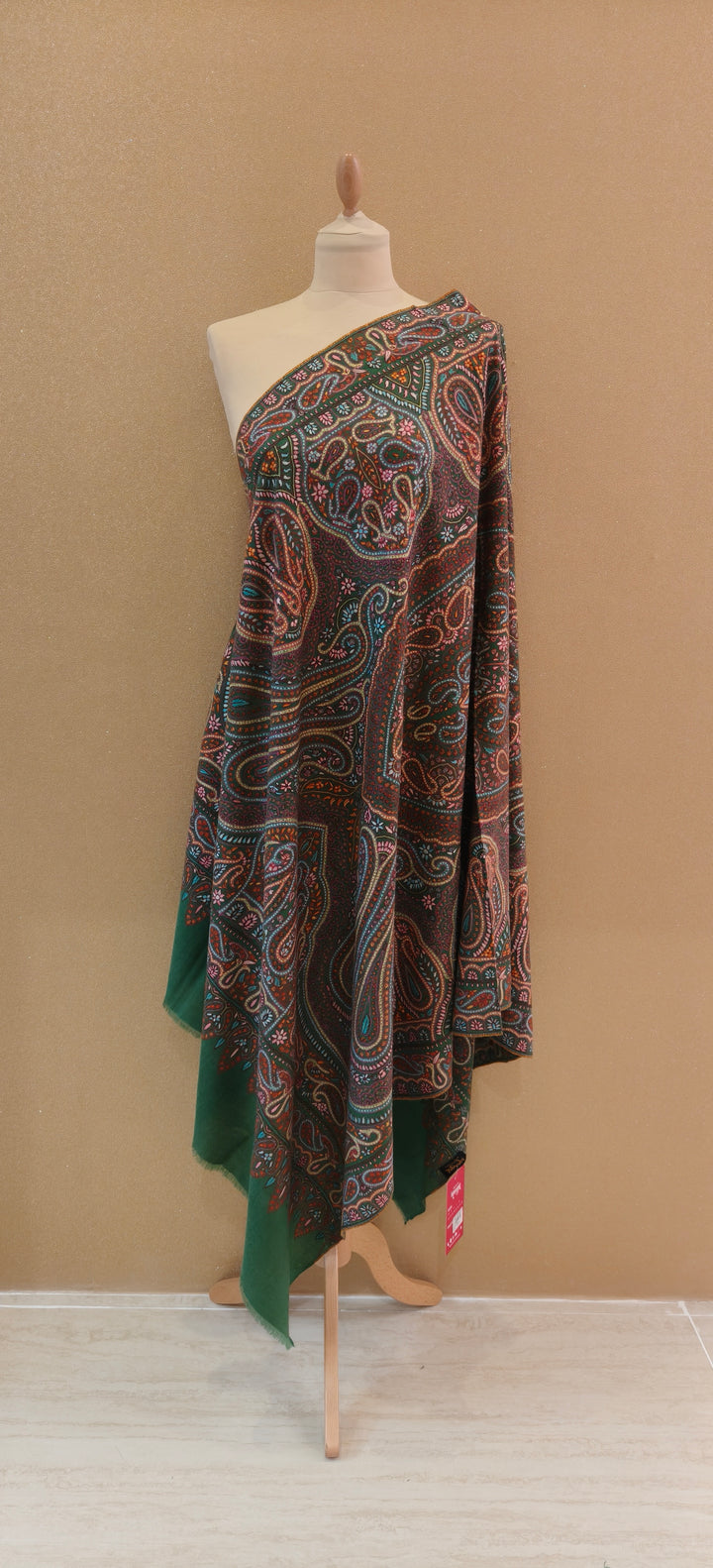 Emerald Paisley Heritage Shawl |House Of Inaayat