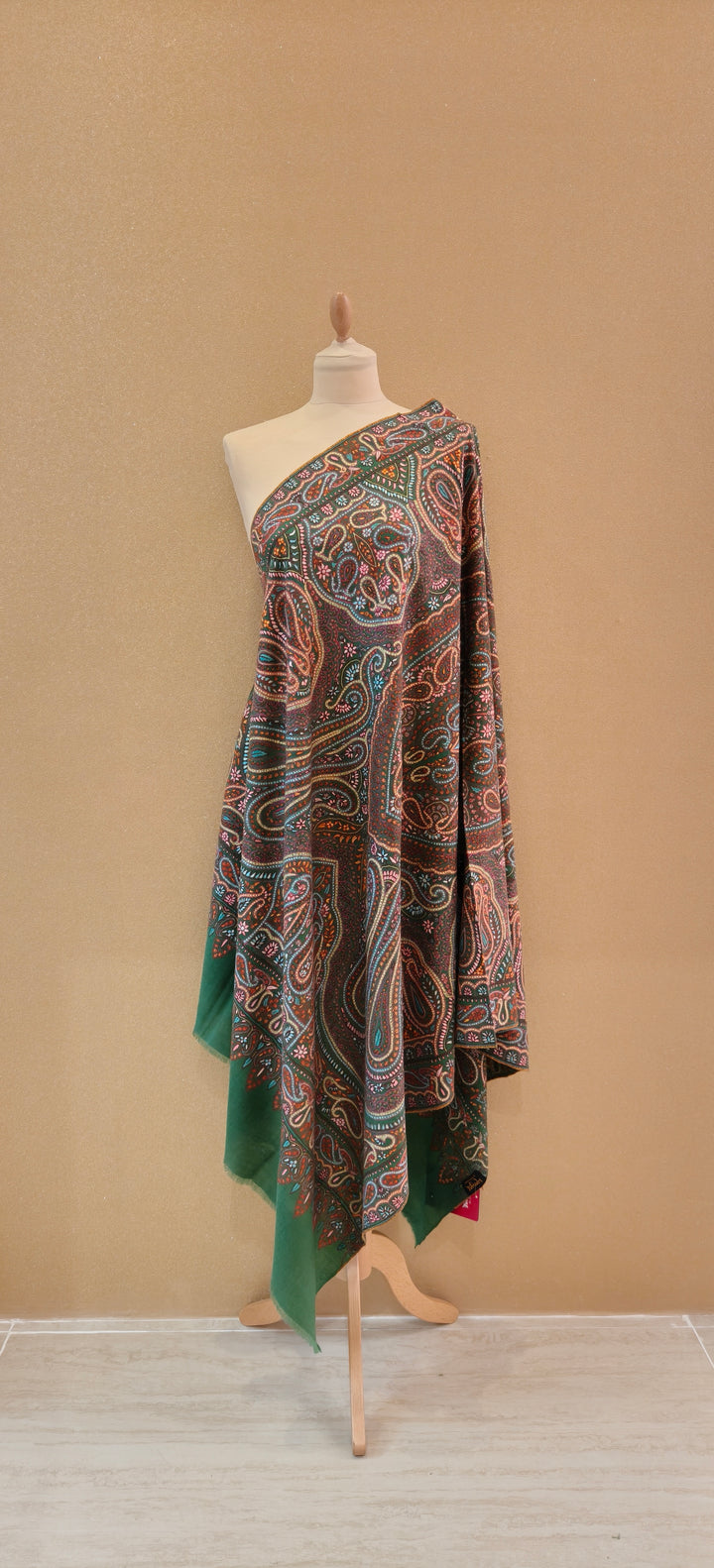 Emerald Paisley Heritage Shawl |House Of Inaayat