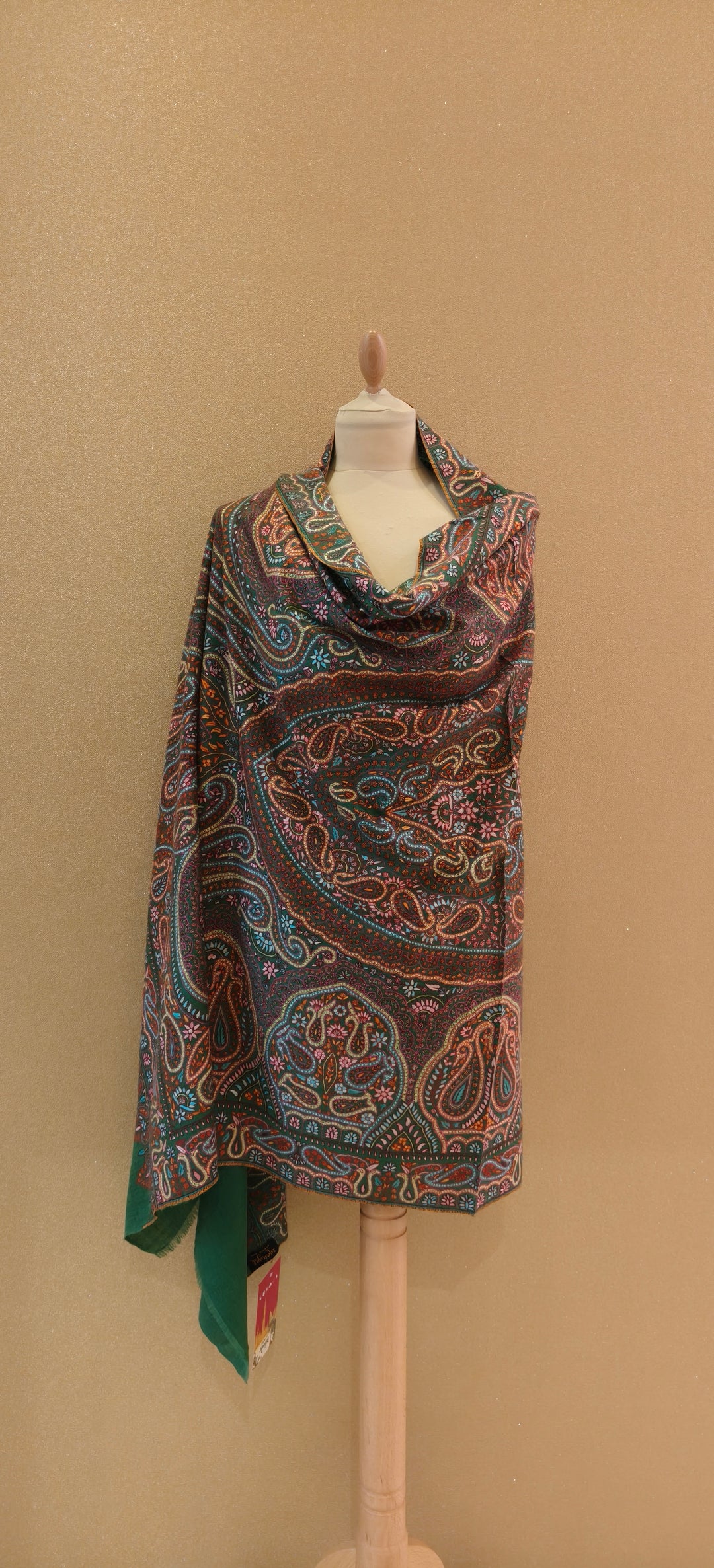Emerald Paisley Heritage Shawl |House Of Inaayat