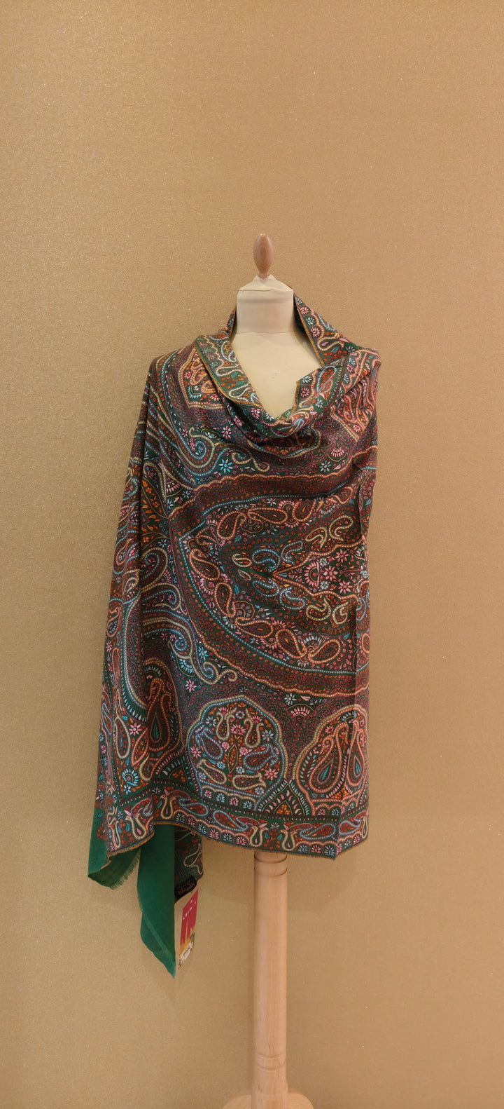 Emerald Paisley Heritage Shawl |House Of Inaayat