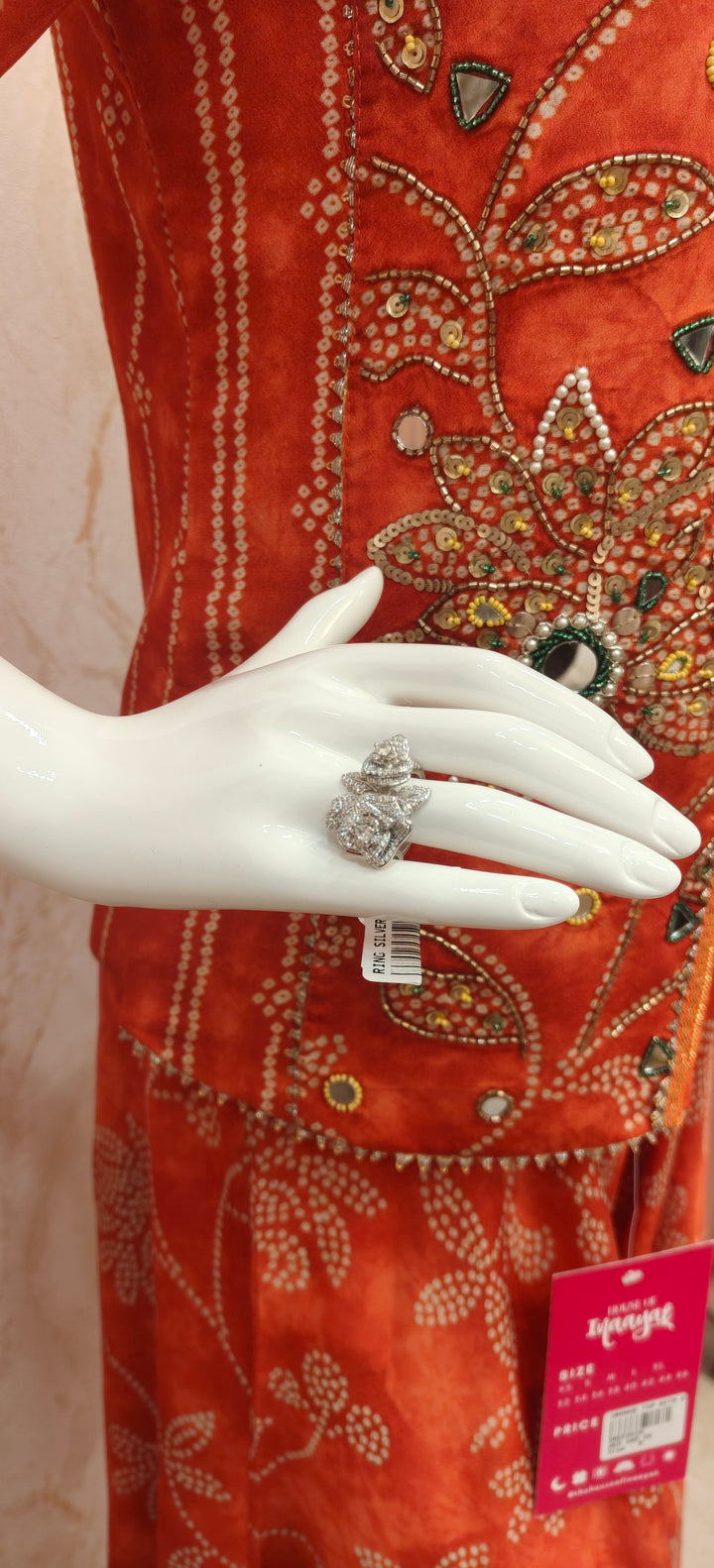 Sparkling Double Rose Statement Ring | Inaayat By Divya Taimni