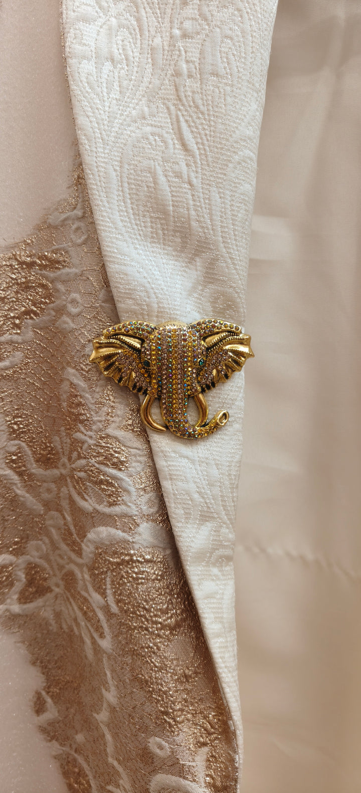 Sparkling Lucky Elephant Brooch| Inaayat By Divya Tainmi