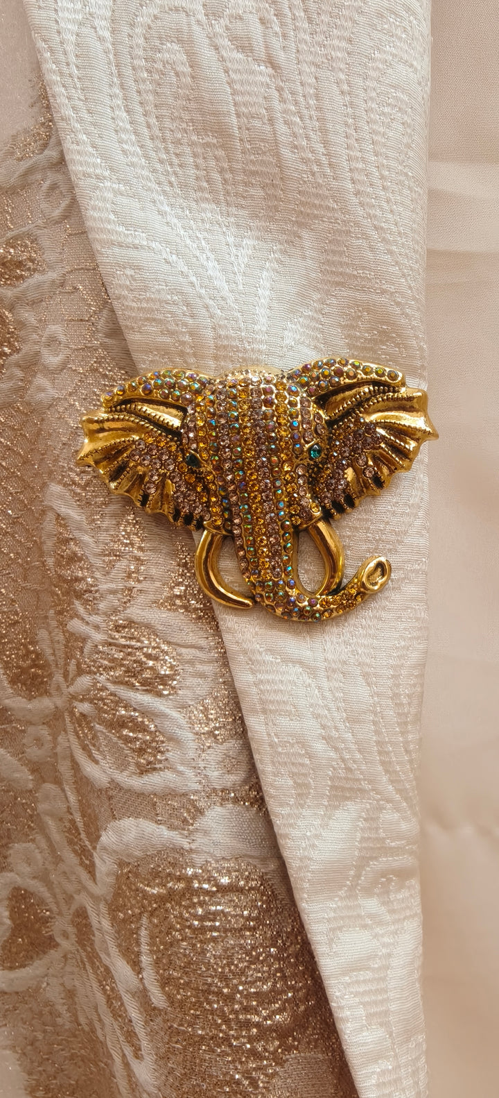 Sparkling Lucky Elephant Brooch| Inaayat By Divya Tainmi