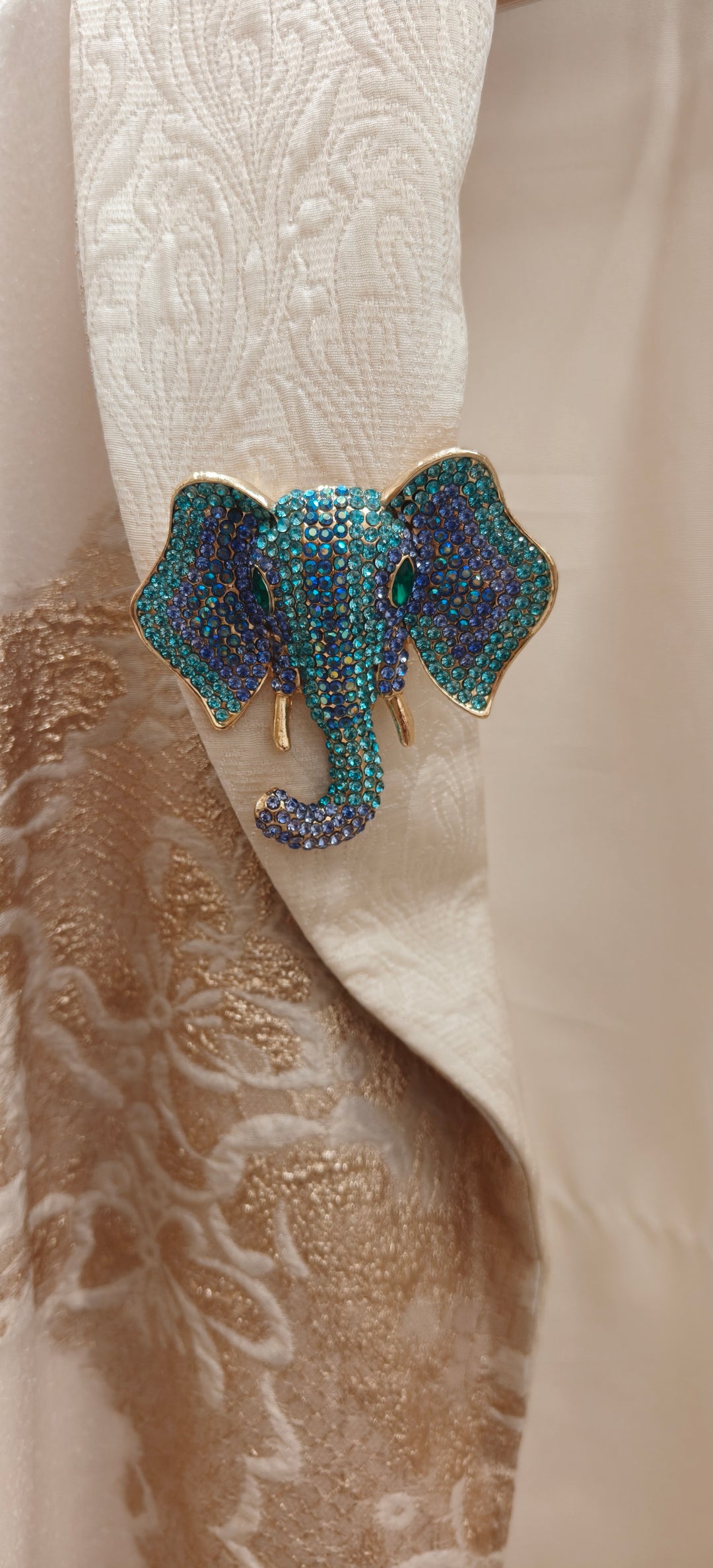 Majestic Gold Elephant Statement Brooch| Inaayat By Divya Tainmi