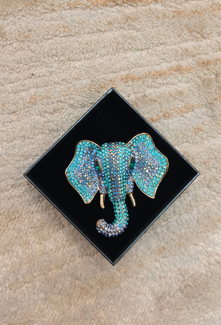 Majestic Gold Elephant Statement Brooch| Inaayat By Divya Tainmi