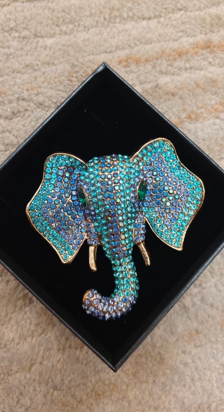 Majestic Gold Elephant Statement Brooch| Inaayat By Divya Tainmi