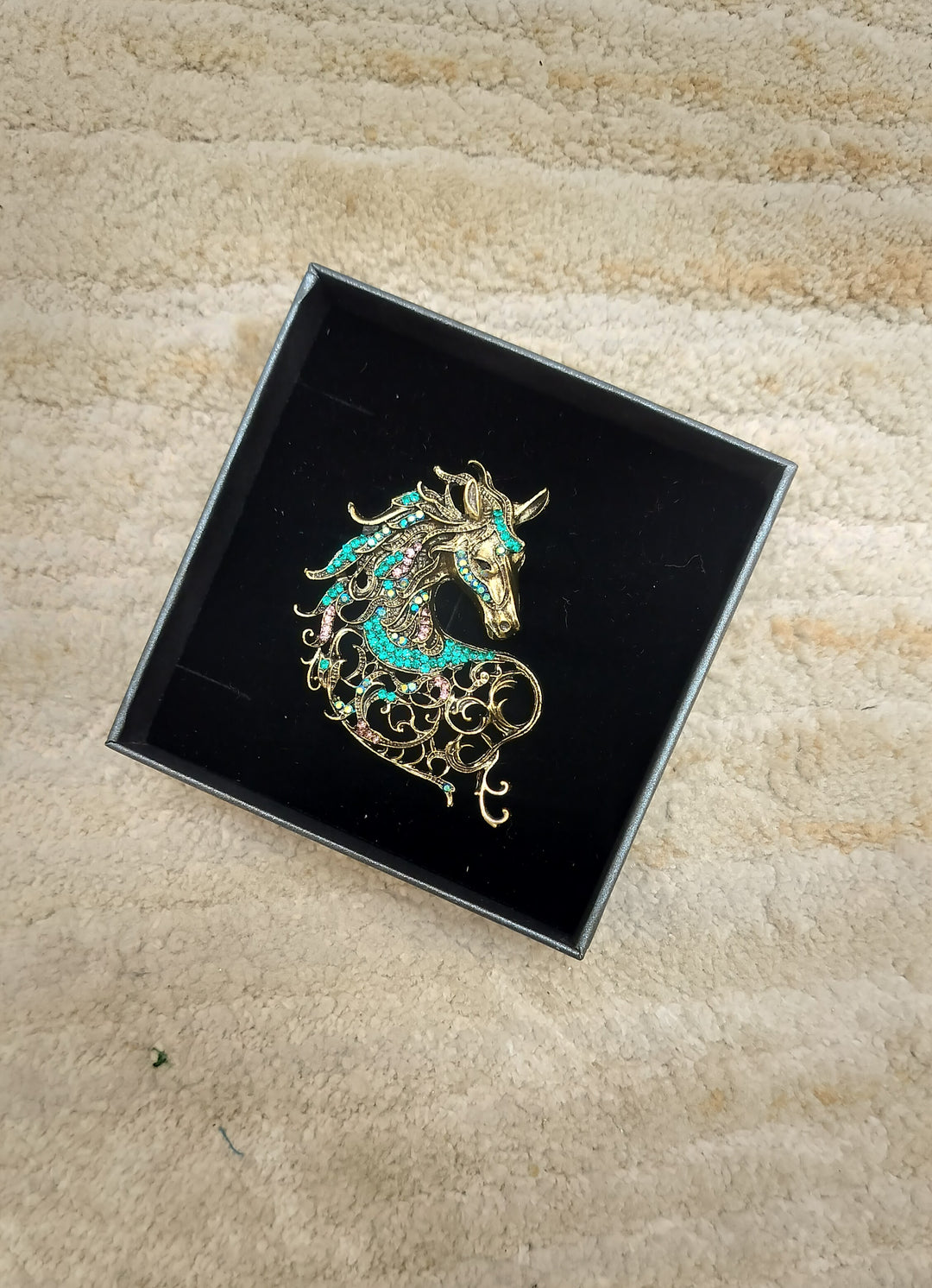 Majestic Golden Stallion Statement Brooch| Inaayat By Divya Tainmi