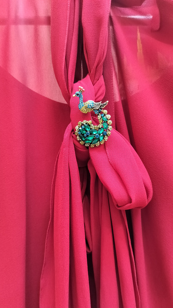 Enchanting Peacock Feather Statement Brooch| Inaayat By Divya Tainmi