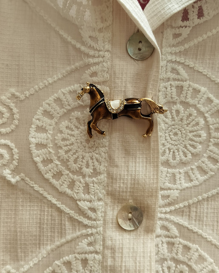 Vintage Equestrian Show Jumper Brooch | Inaayat by Divya Taimni