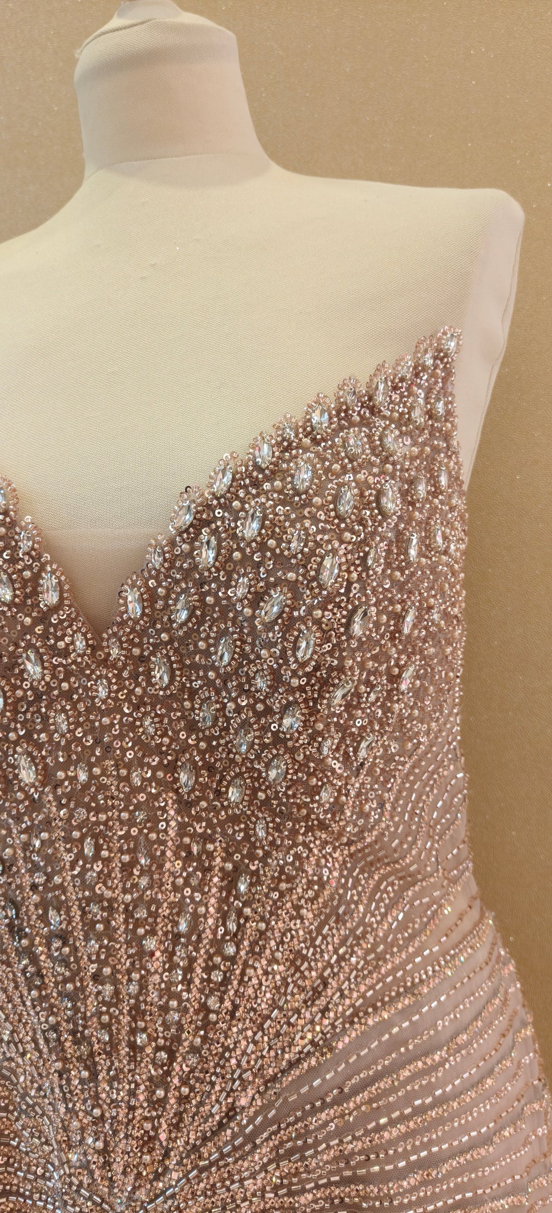 Rose Gold Radiance Embellished Gown | Inaayat by Divya Taimni