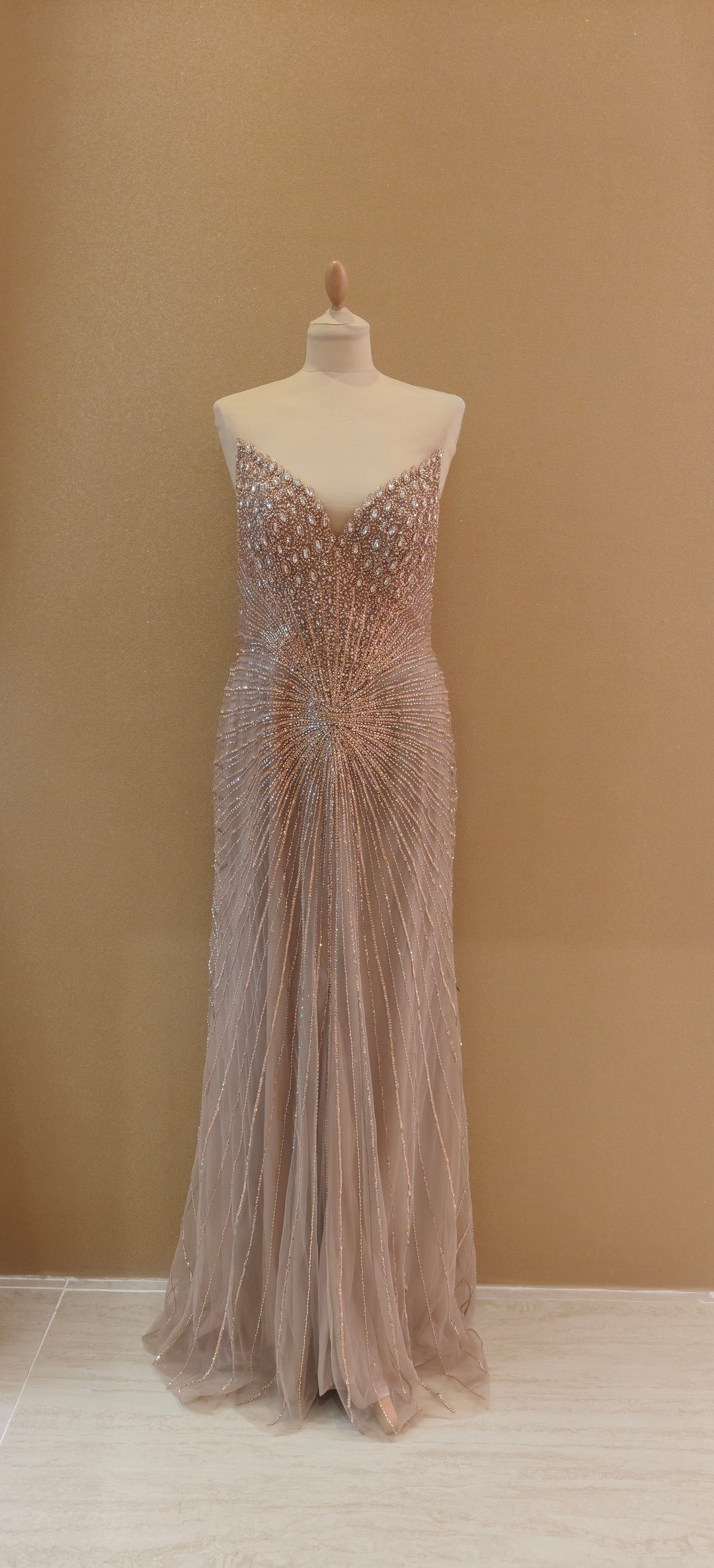 Rose Gold Radiance Embellished Gown | Inaayat by Divya Taimni