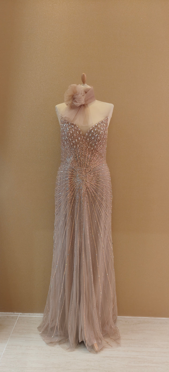 Rose Gold Radiance Embellished Gown | Inaayat by Divya Taimni