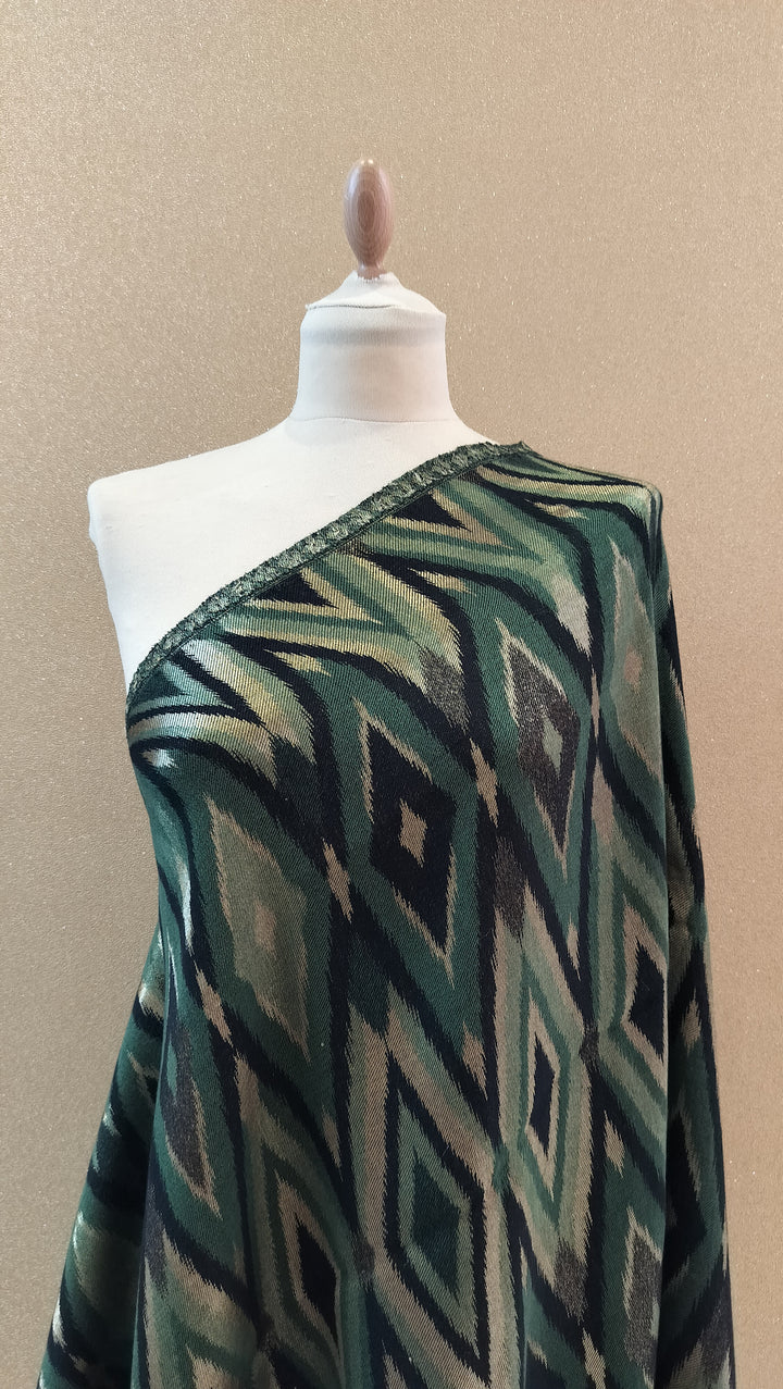 Emerald Ikat Reversable Geometric Scarf |House of Inaayat
