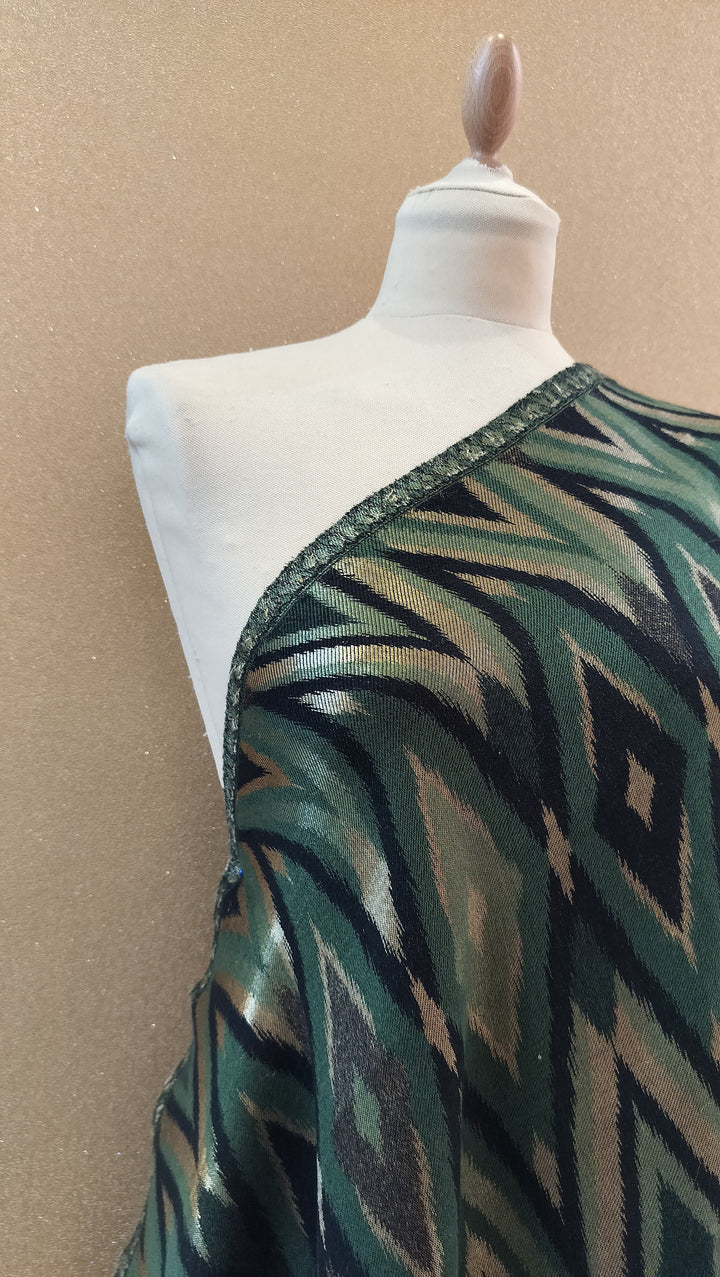 Emerald Ikat Reversable Geometric Scarf |House of Inaayat