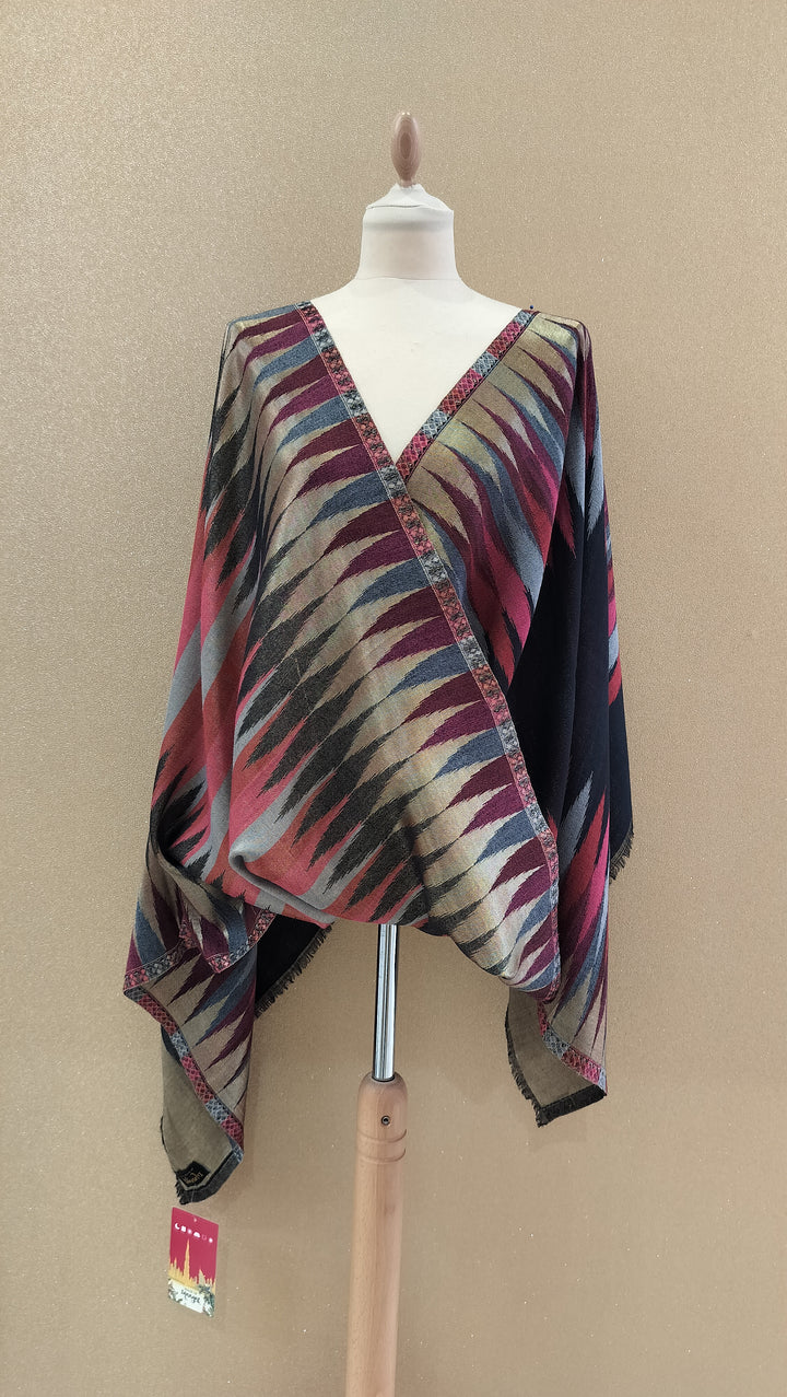Golden Amber Ikat Reversable Zari Scarf |House of Inaayat