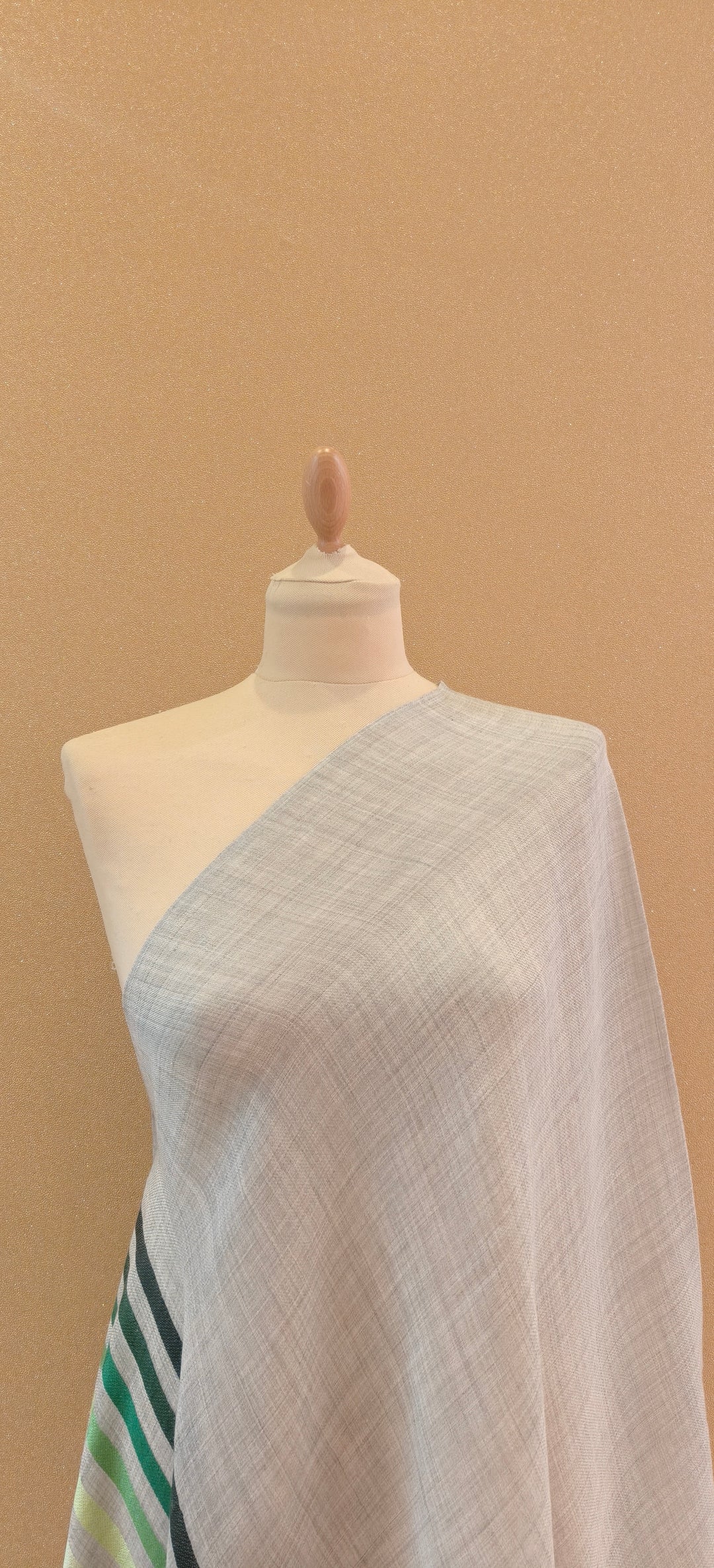Chic Azure and Gradient Striped Scarf |House of Inaayat