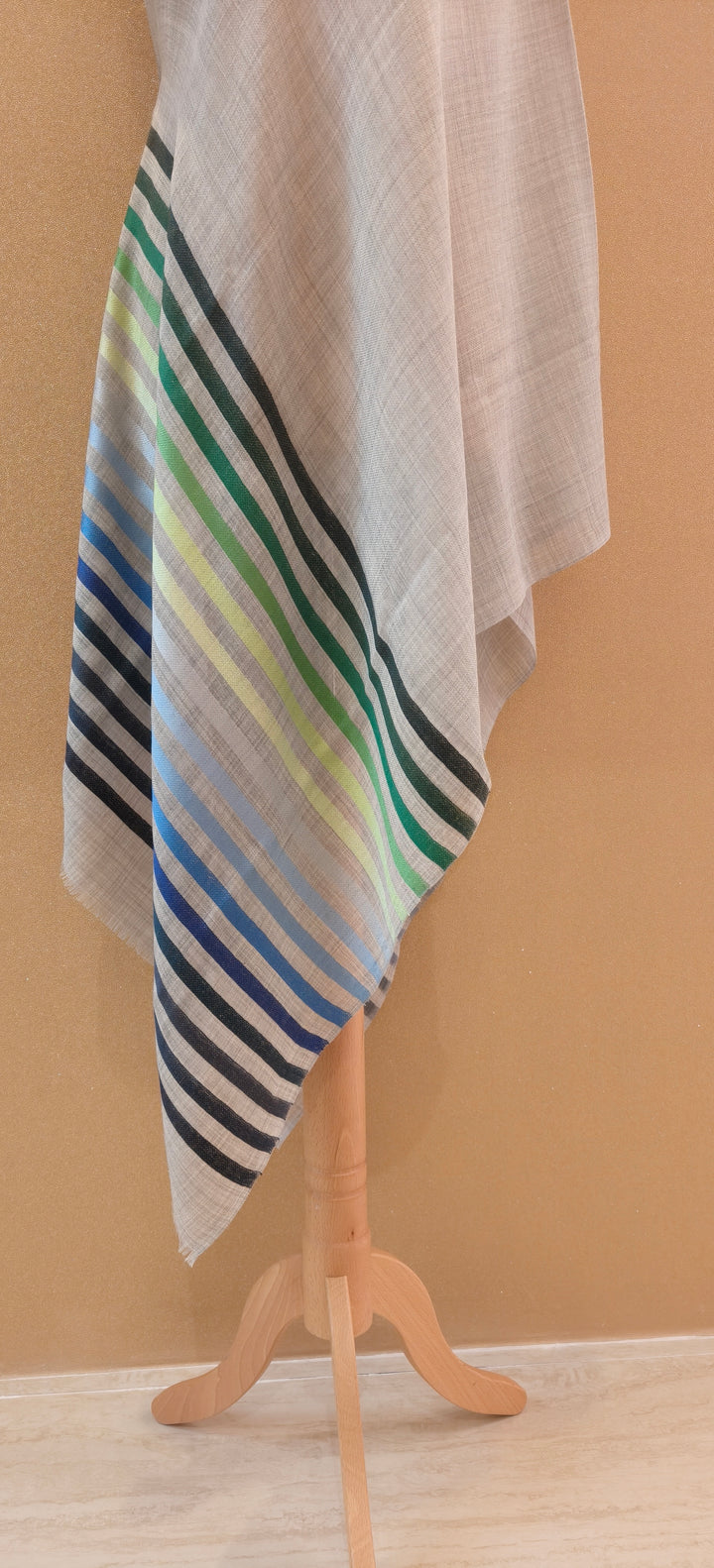 Chic Azure and Gradient Striped Scarf |House of Inaayat