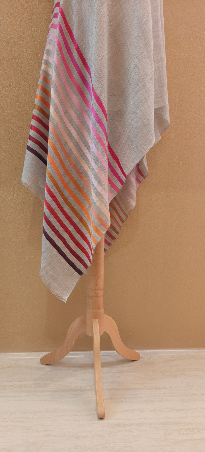 Vibrant Sunset Toned Striped Scarf |House of Inaayat