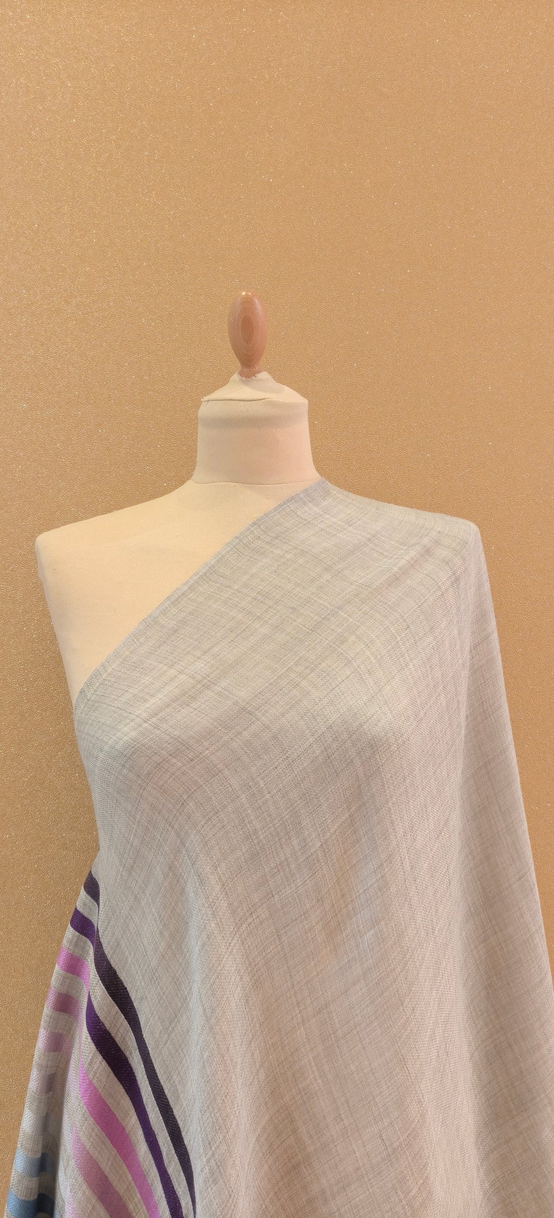 Chic Lavender and Blue Gradient Striped Scarf |House of Inaayat