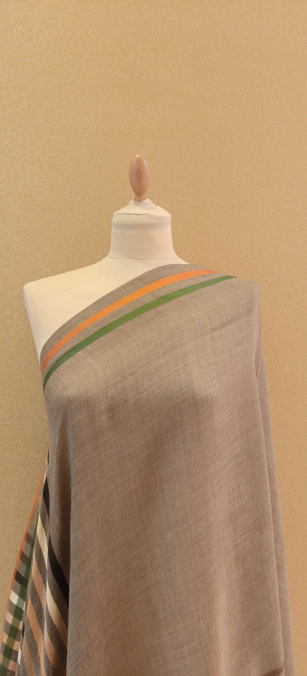 Earth- Toned Striped Scarf |House of Inaayat