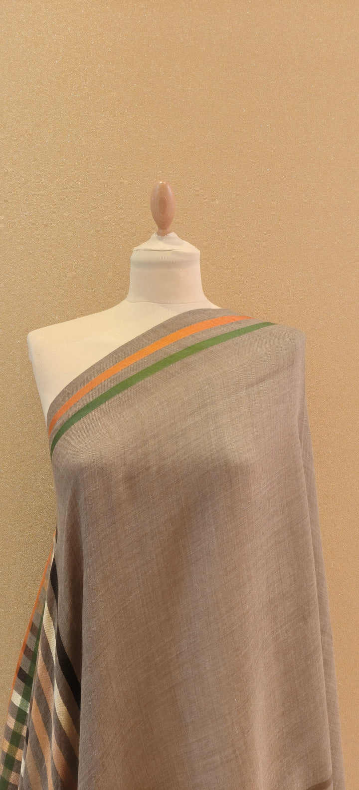 Earth- Toned Striped Scarf |House of Inaayat