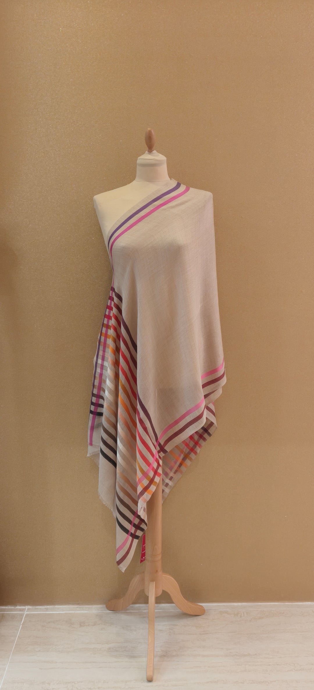 Artistic Multi-Striped Scarf |House of Inaayat