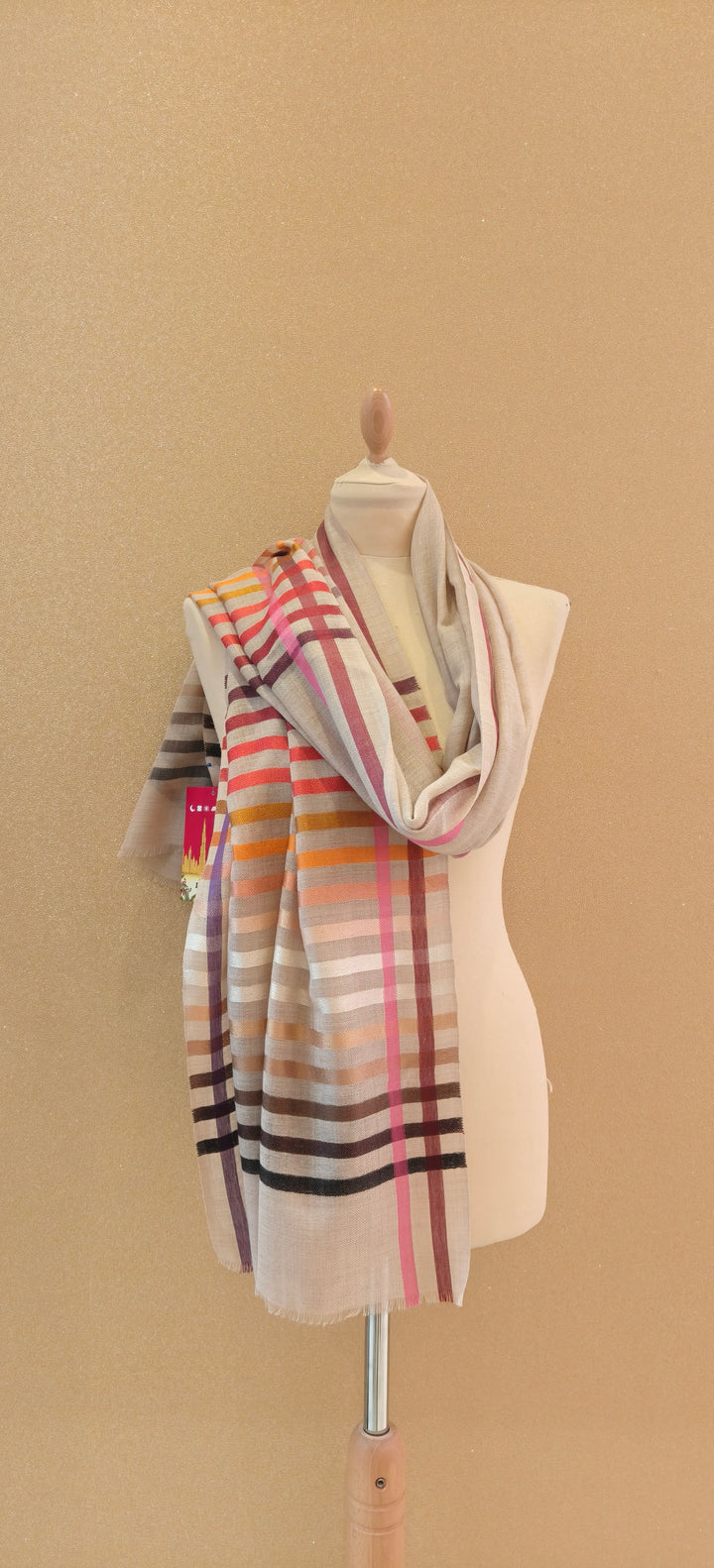 Artistic Multi-Striped Scarf |House of Inaayat