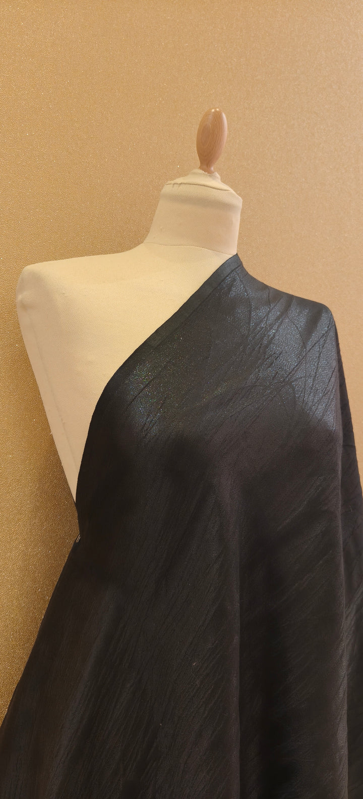 Midnight Black Shimmer Scarf |House of Inaayat