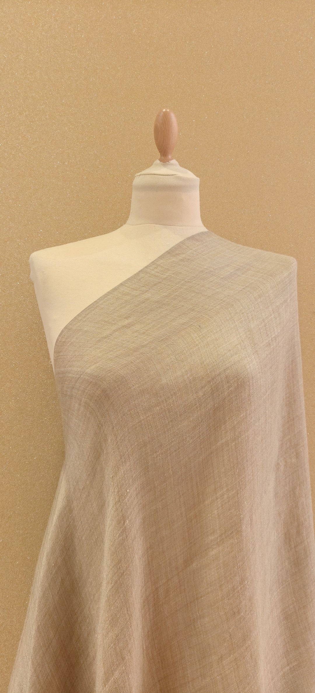 Soft Champagne and Radiant Gold Reversible Zari Scarf |House of Inaayat