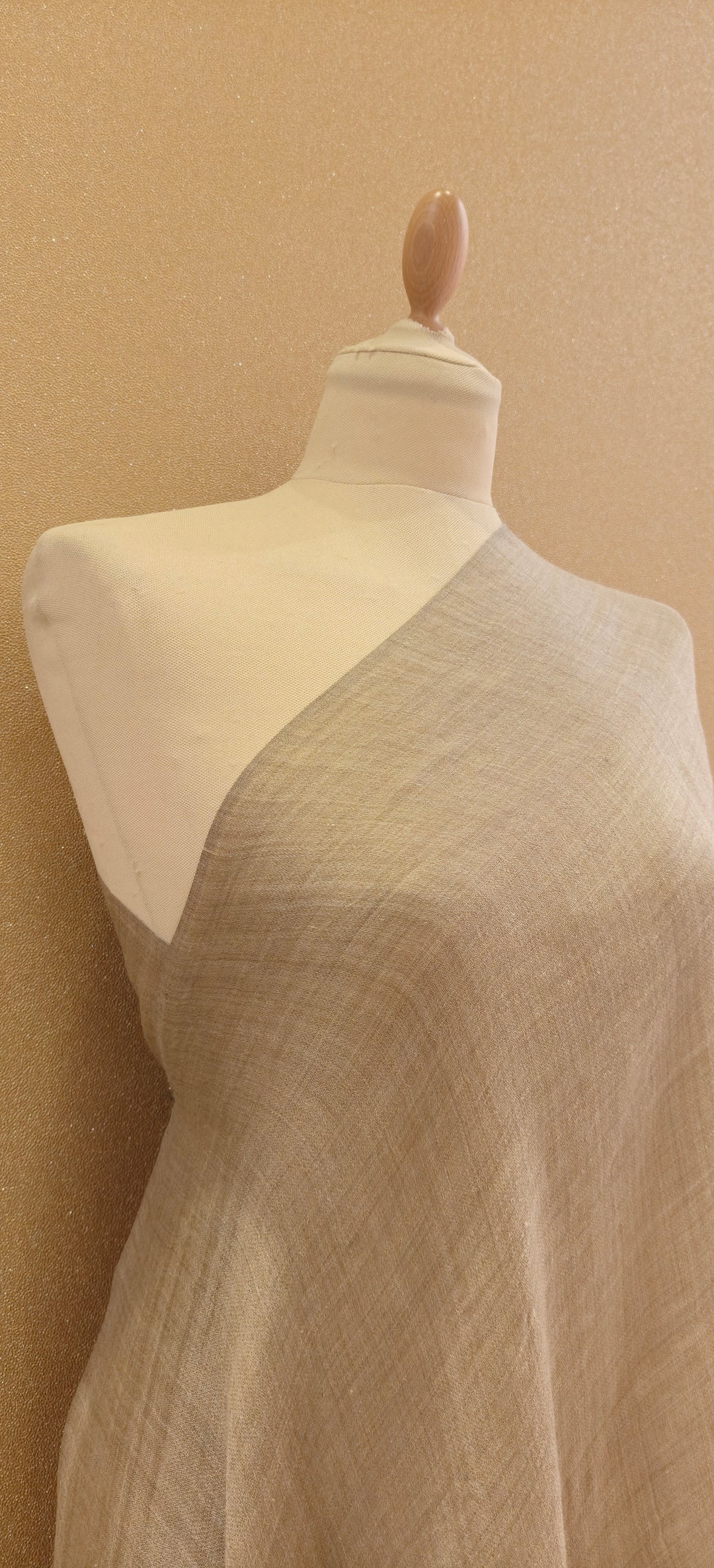 Soft Champagne and Radiant Gold Reversible Zari Scarf |House of Inaayat