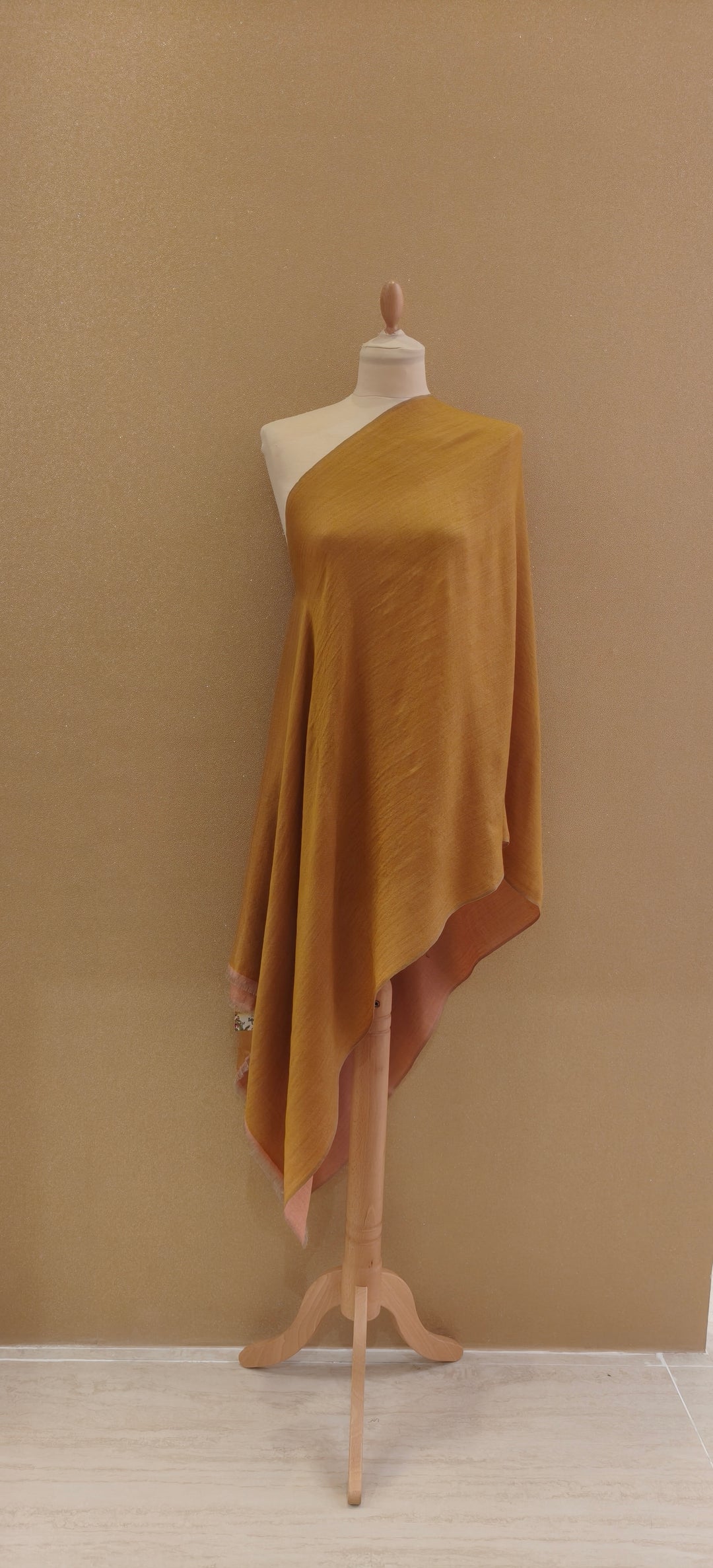 The Rose Pink and  Gold Reversible Zari Scarf |House of Inaayat