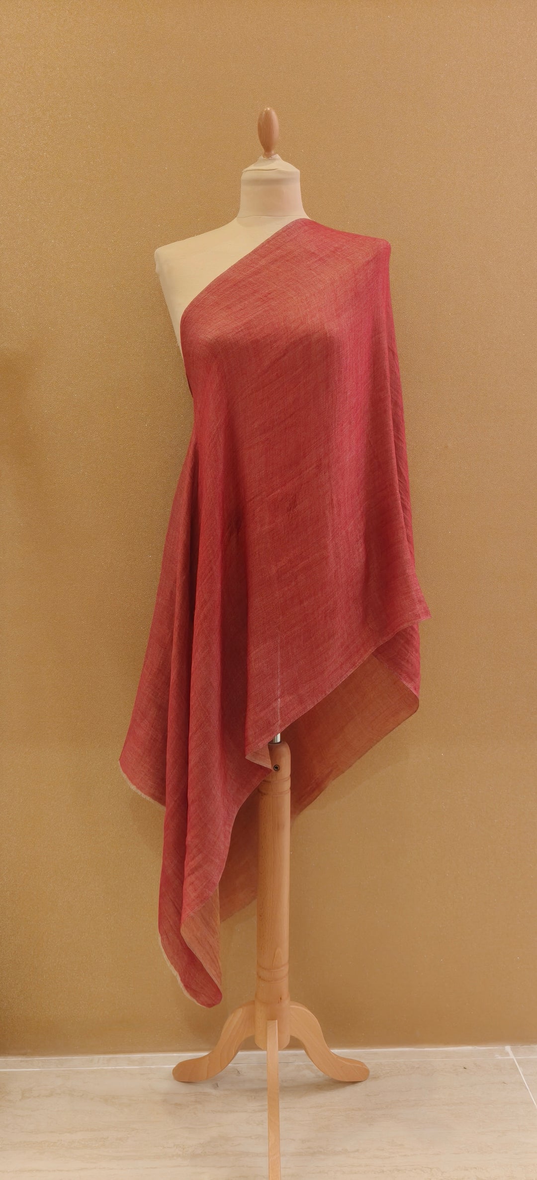 Dusty Rose and Champagne Reversible Zari Scarf |House of Inaayat