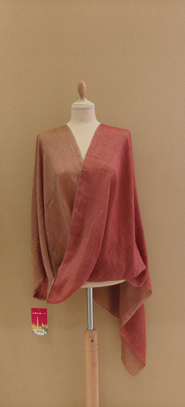 Dusty Rose and Champagne Reversible Zari Scarf |House of Inaayat