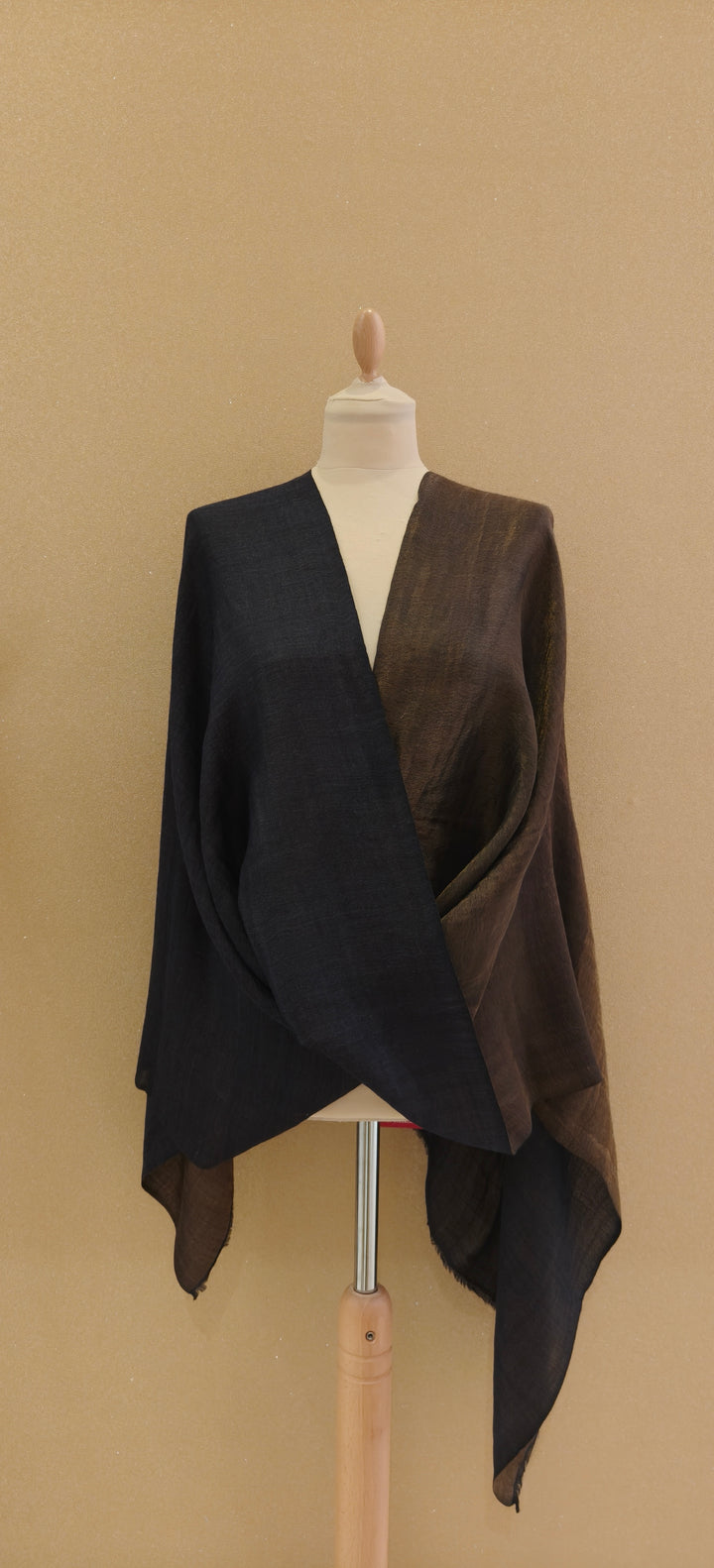 Midnight Blue and Bronze Reversible Zari Scarf |House of Inaayat