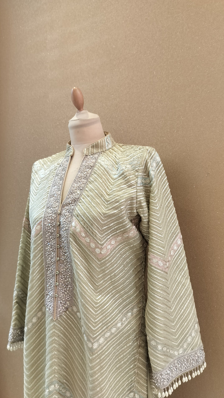 Sage Green Gottapatti Suit|Kuwarani Ritu