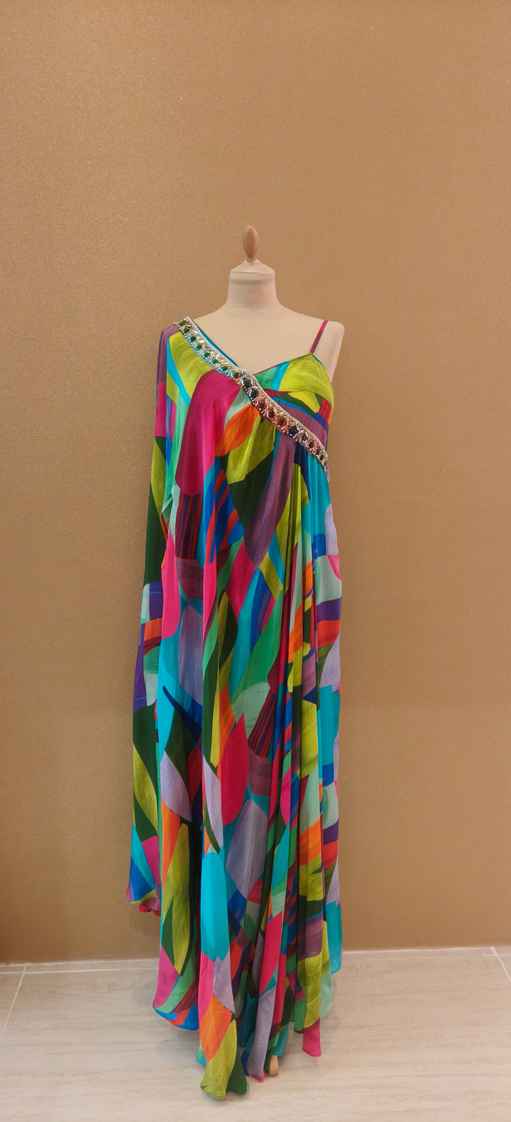 Multicolored Asymmetric Dress| Basanti Kapde Aur Koffee