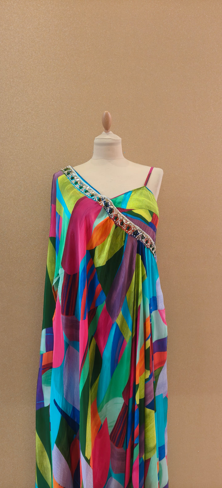 Multicolored Asymmetric Dress| Basanti Kapde Aur Koffee