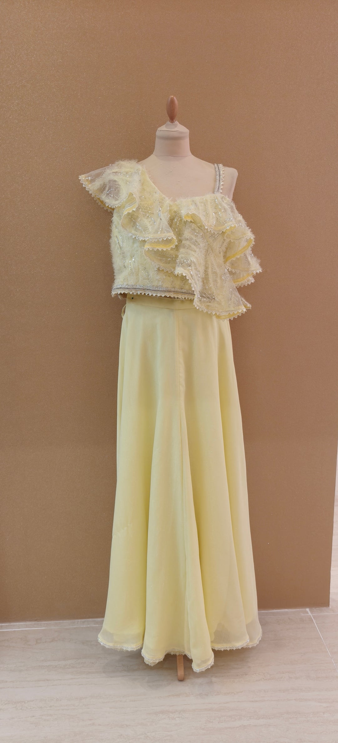 Sunshine Ruffle One-Shoulder Co-ord Set| Private Collections