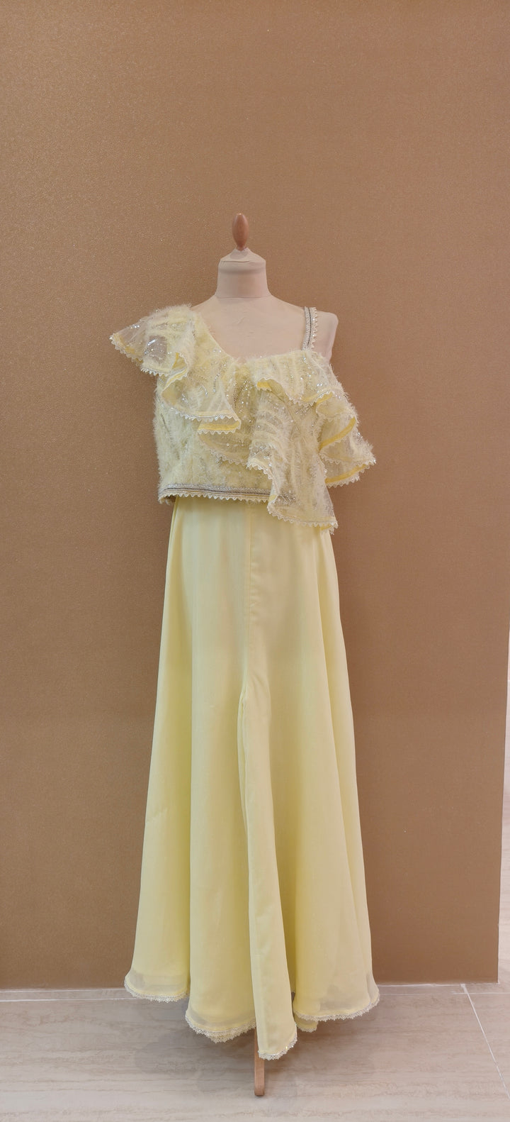 Sunshine Ruffle One-Shoulder Co-ord Set| Private Collections