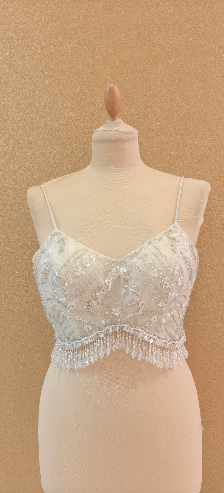 Ivory Sequin Sheer Jacket| Private Collections