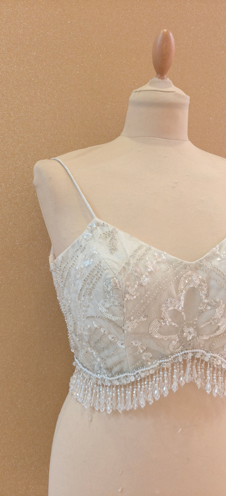 Ivory Sequin Sheer Jacket| Private Collections