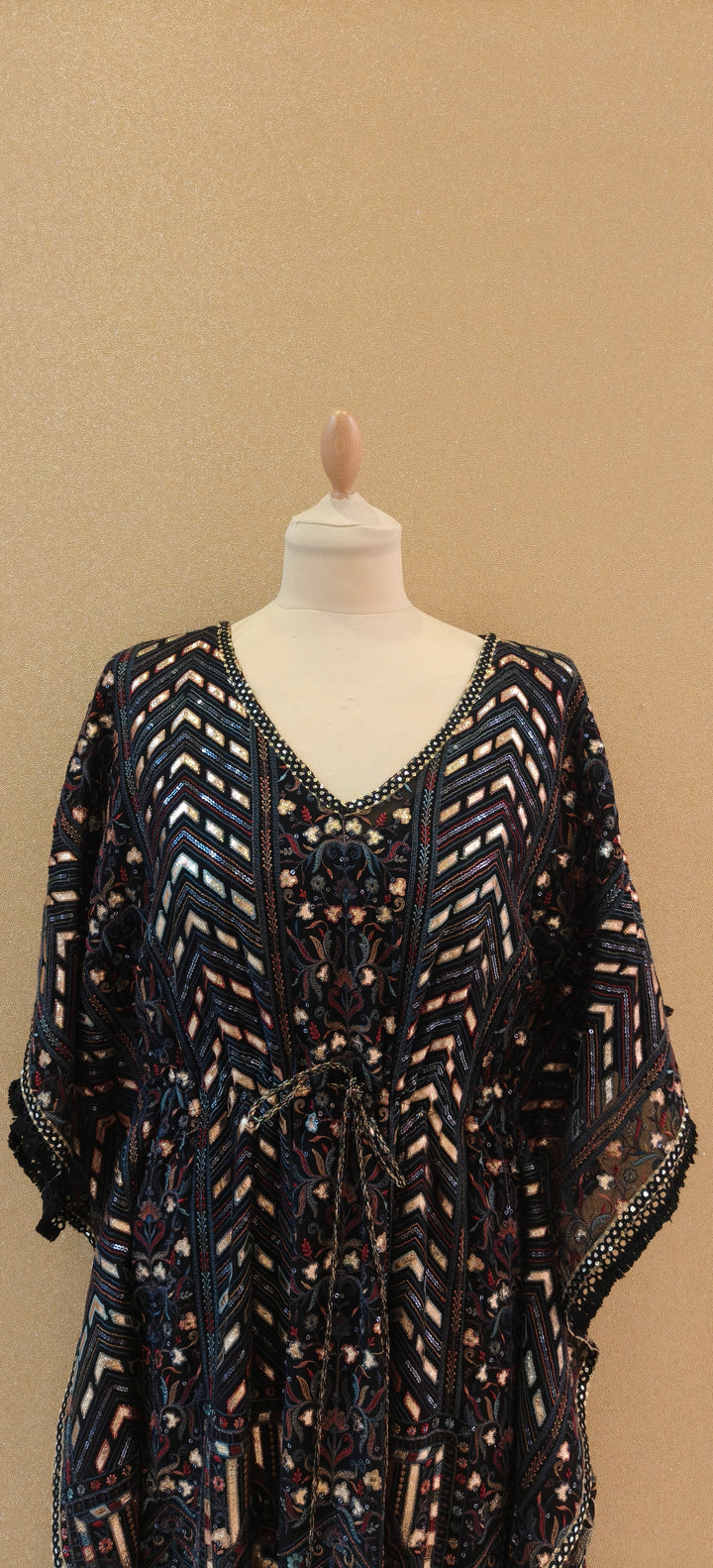 Black Threadwork incut jumsuit with Belt| Private Collections