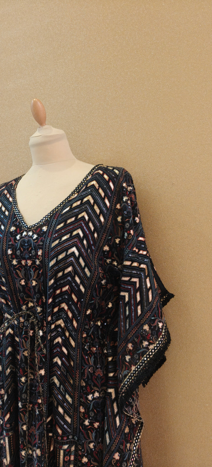 Black Threadwork incut jumsuit with Belt| Private Collections