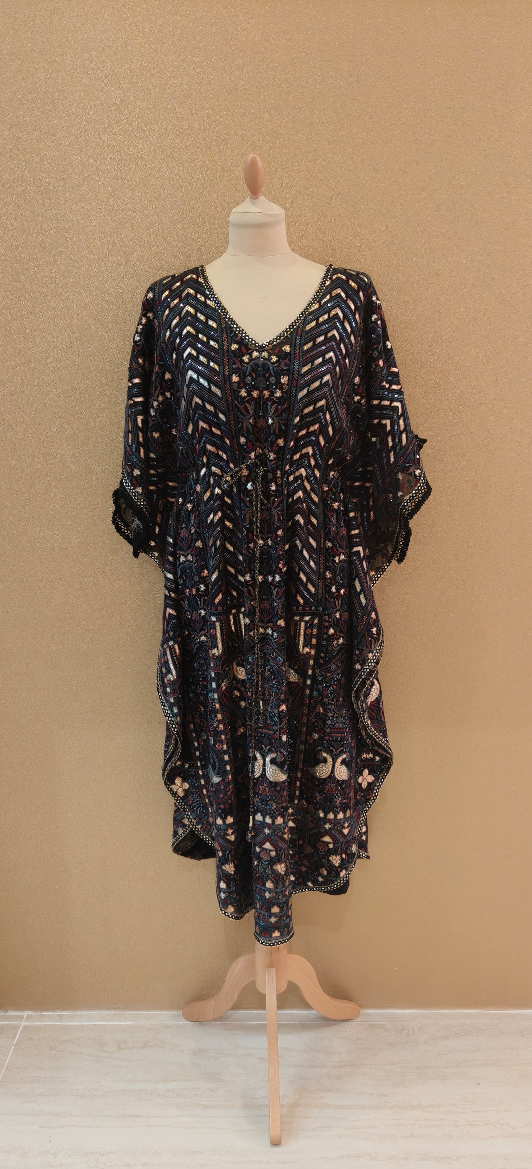Black Threadwork incut jumsuit with Belt| Private Collections